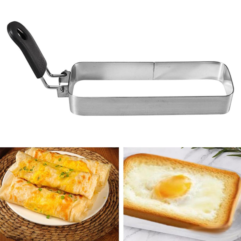 Egg Cooking Model for Breakfast Sandwich,Crumpet with Handle,Stainless Steel Griddle