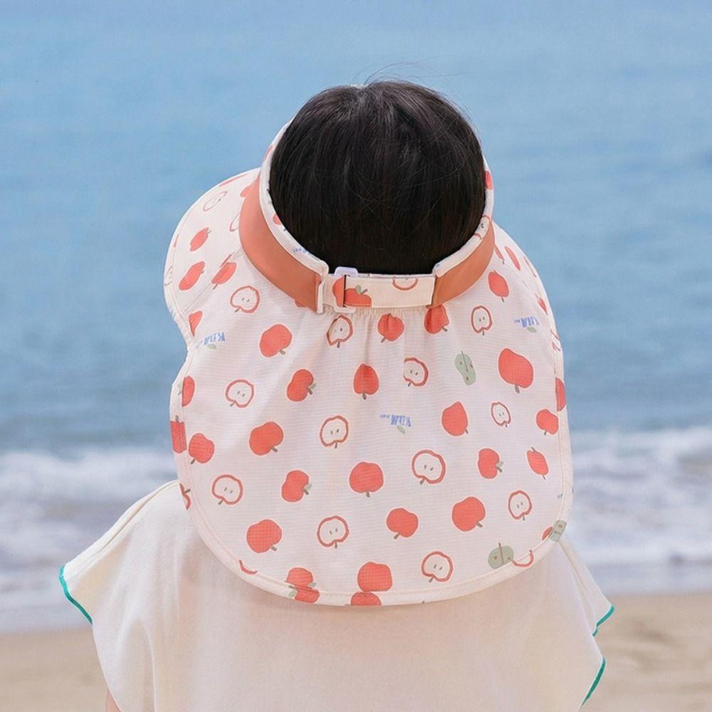 Ice Silk Empty Top Cap Big Brim Children Beach Cap Fashion Summer Sunshade Hat Boys and Girls