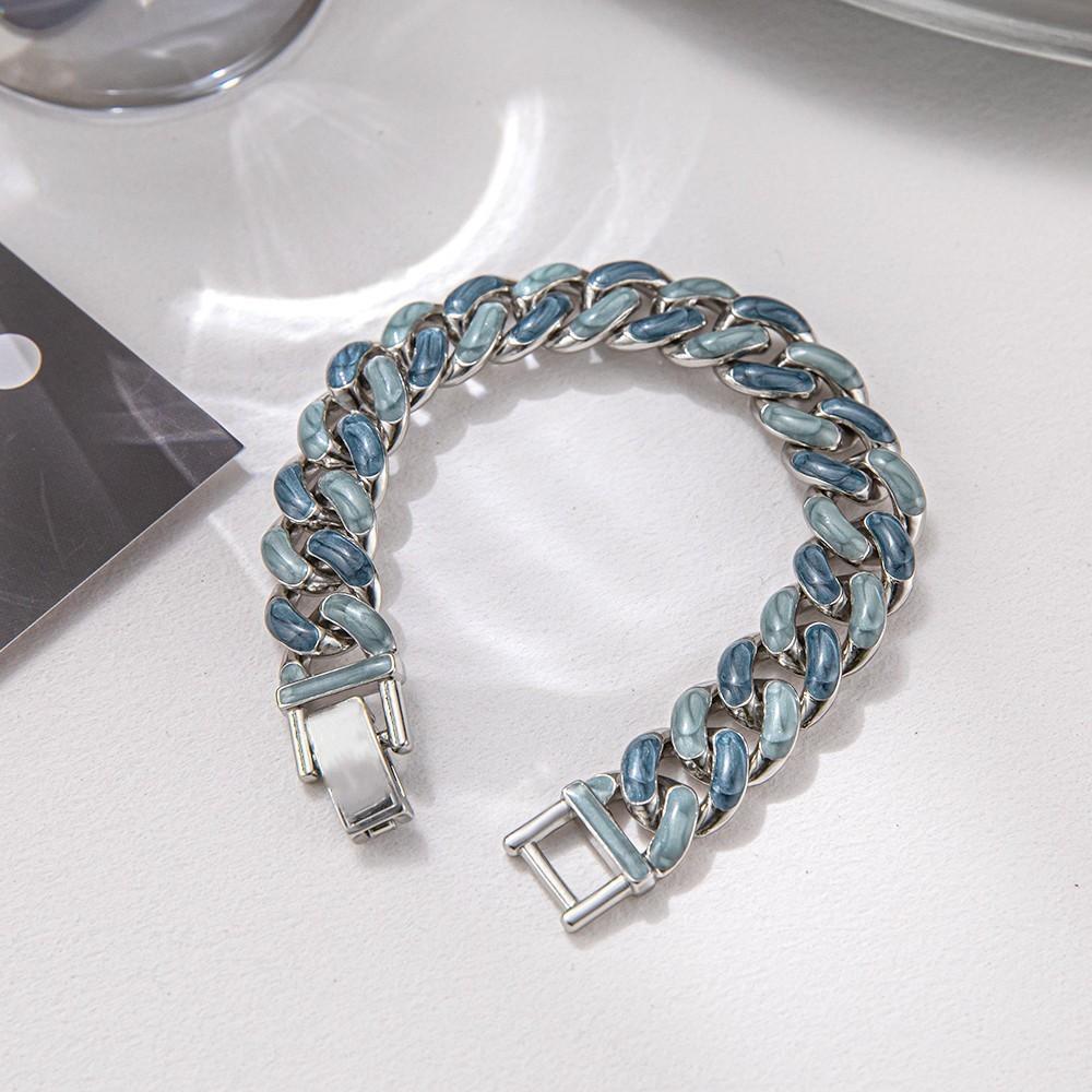 Korean Style Starry Sky Alloy Couple Bracelet With Geometric Design For Travel Gift