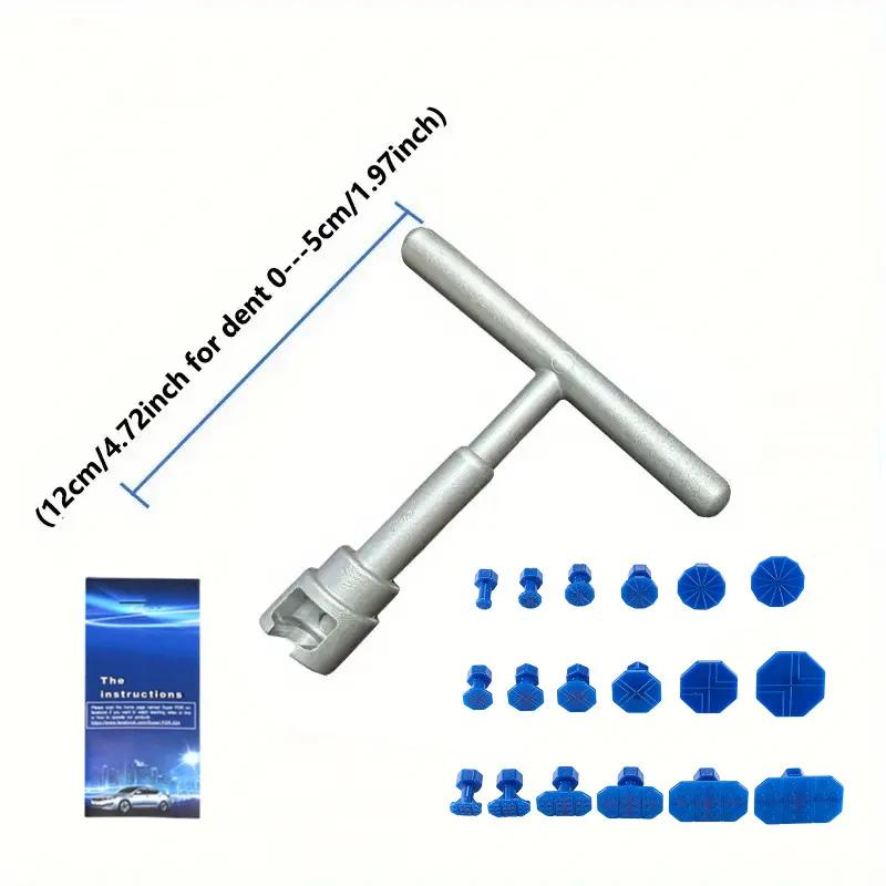 

Набор инструментов для ремонта вмятин автомобиля, съемник для ремонта вмятин автомобиля с 18 пластиковыми клеевыми вкладками, металлический Т-образный съемник вмятин, универсальный для автомобильных аксессуаров
