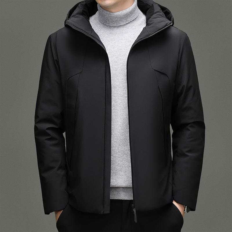 

Men s High-End Hooded Goose Down Jacket: Detachable, Fashionable, Versatile Winter Outerwear for Outdoor Cold Protection L/175 чорний