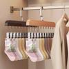 1PCS Solid Wooden Trouser Clip Home Closet Stainless Hat Skirt Storage Rotatable Multi-Clip Student Dormitory Storage Clip