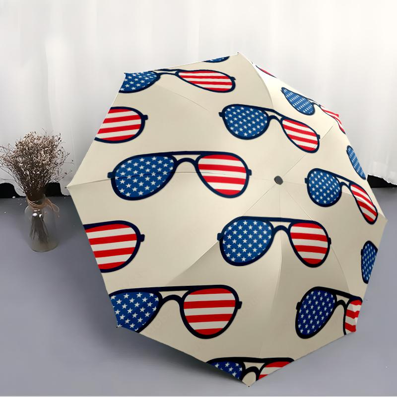 American Flag Fashionable Automatic Opening/Closing Folding Umbrella. Portable and Foldable, Ideal for Gift, Travel, and Daily Use.