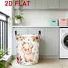 1pc, Dirty Clothes Basket, Flower Wrapped Round Face Egg Powder Pig Pattern, Suitable for Book and Magazine Storage, Bedroom Storage, Multi-purpose St