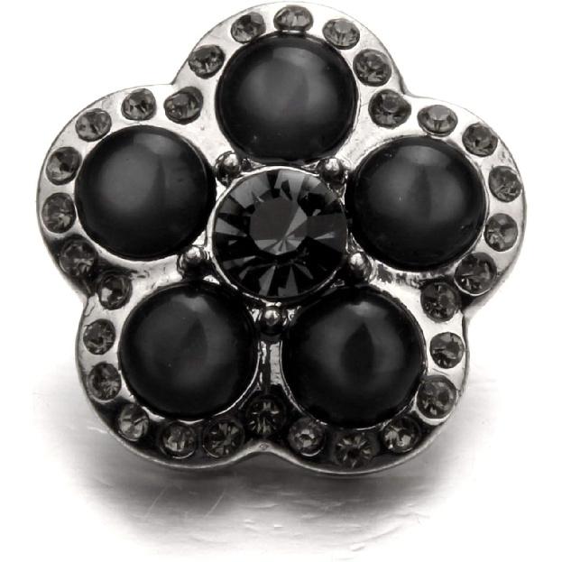 Lovglisten Новые 12 шт. Кнопки-застежки Ювелирные изделия 18MM-20MM Форма цветка Кнопки-застежки Ювелирные подвески (черный)