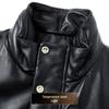 Futing Men's Winter Stand-Collar Sheepskin Goose Down Leather Jacket