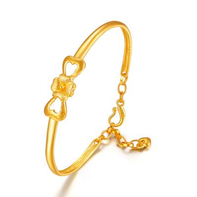 Bogen Gold Armband Überzogen mit 3D Gold Schmuck frauen Koreanische Mode Sand Gold Euro Armband