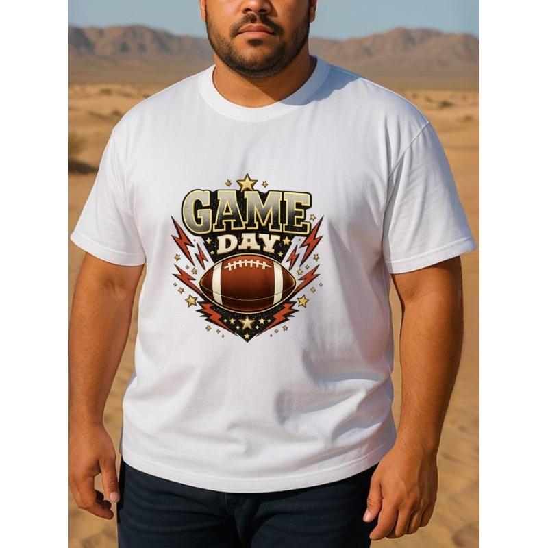 

European sizes Activate the Lightning mode and ignite GAME DAY! | Men S Print Short-Sleeved Shirt, Medium Elasticity, Fashionable Style 4XL білий