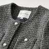 Shandubila Women's Winter Elegant Tweed Cropped Jacket