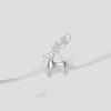 Simple Cute 925 Sterling Silver Elk Necklace for Women 3D Animal Pendant Choker Necklaces Summer Party Accessories