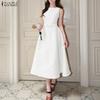 Women Casual Round Neck Summer Sleeveless Dress