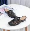 Women’s Summer Closed Toe Slip On Sandals Woven Design Low Heel Mule Shoes Breathable Mesh Casual Beach Slides for Outdoor Indoor Use