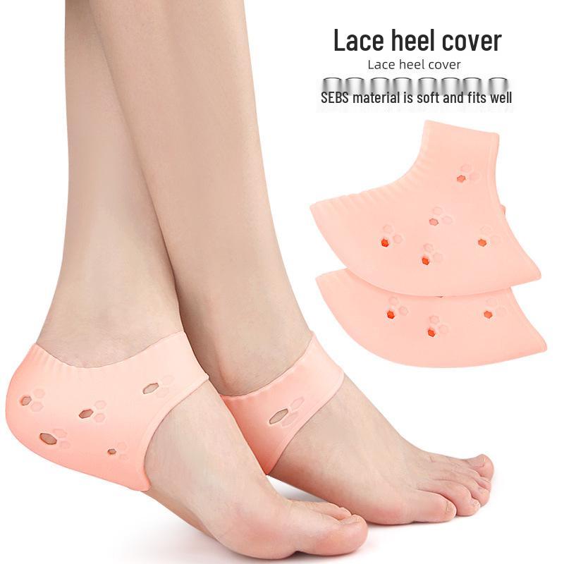 

Women s Lace Heel Protectors - SEBS Anti-Cracking Foot Care Socks One Size