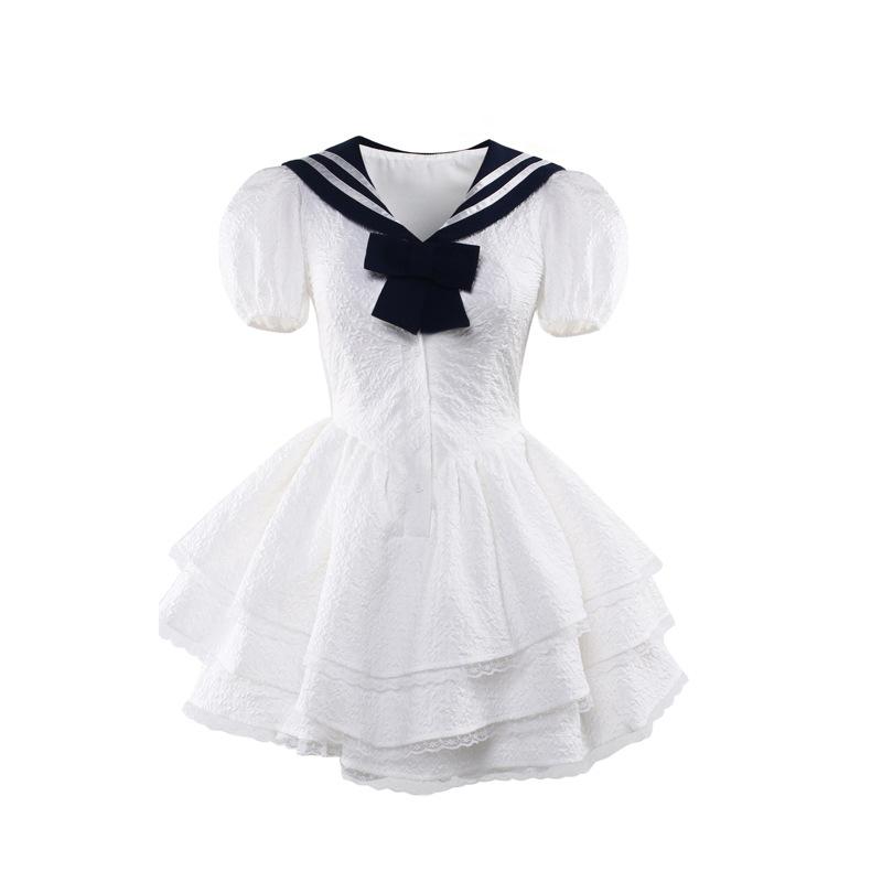 Dress Japanese Style Navy Collar Dress Female Summer Sweet Hot Girl Pure Desire Princess Dress Japanese Waist Fluffy Skirt