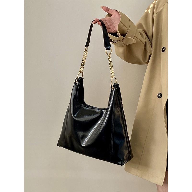 Korean Style Chain Tote Bag Women 2026 Large Capacity Fashionable Commuting Armpit High-end Shoulder