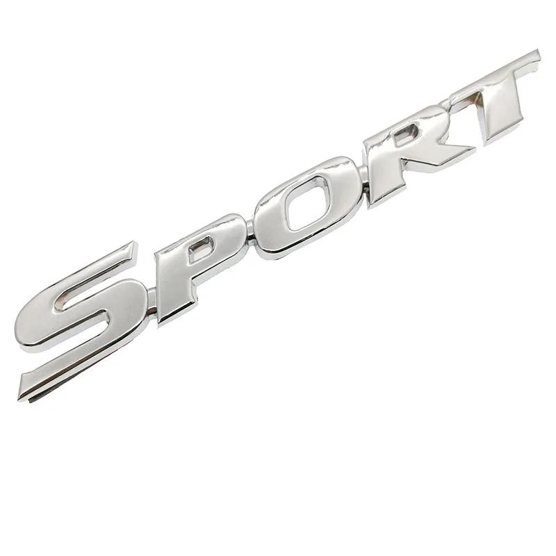 

3D Metal Chrome Logo Car Sticker SPORT Emblem Badge Door Decal Auto Accessories for Toyota Highlander BMW HONDA Car Styling серебряный