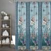 ~O~Blue Garden Shower Curtain, Colorful Butterfly Floral Bathroom Shower Curtain, Modern Design Botanical Fabric Shower Curtain