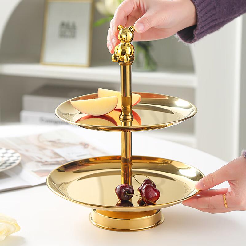 Two-Tier Gold Dessert Plate