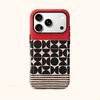 Aesthetic Modern Retro Red Black Geometric Half Circle Striped Film Art Protective Shockproof Bumper Shell Phone Case For iPhone 14 15 16 Pro Max Plus