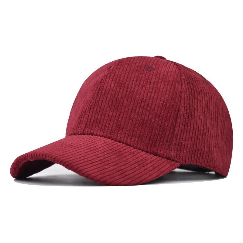 Neue Cord-Baseballkappe für Damen Herren Baumwolle Einfarbige Sonnenkappe Sport Snapback Kappen Frühling Herbst Warm Mode Hip Hop Angeln 54-61CM