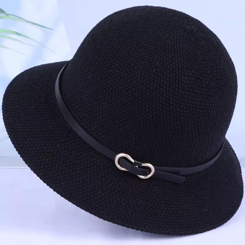 

Летняя женская шляпа с большими полями, хлопково-льняная шляпа от солнца, защита от солнца, шляпа от солнца, человеческая шляпа, летняя прохладная шляпа one size fits all чёрный