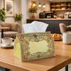 1pc Vintage Decorative Frame Tissue Holder Featuring a Floral Border And Rectangle Design - Fabric Napkin Storage Organizer Suitable for Kitchen, Car,
