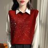 Damen S Rundhals Ärmellos Strickweste Pullover Lässig