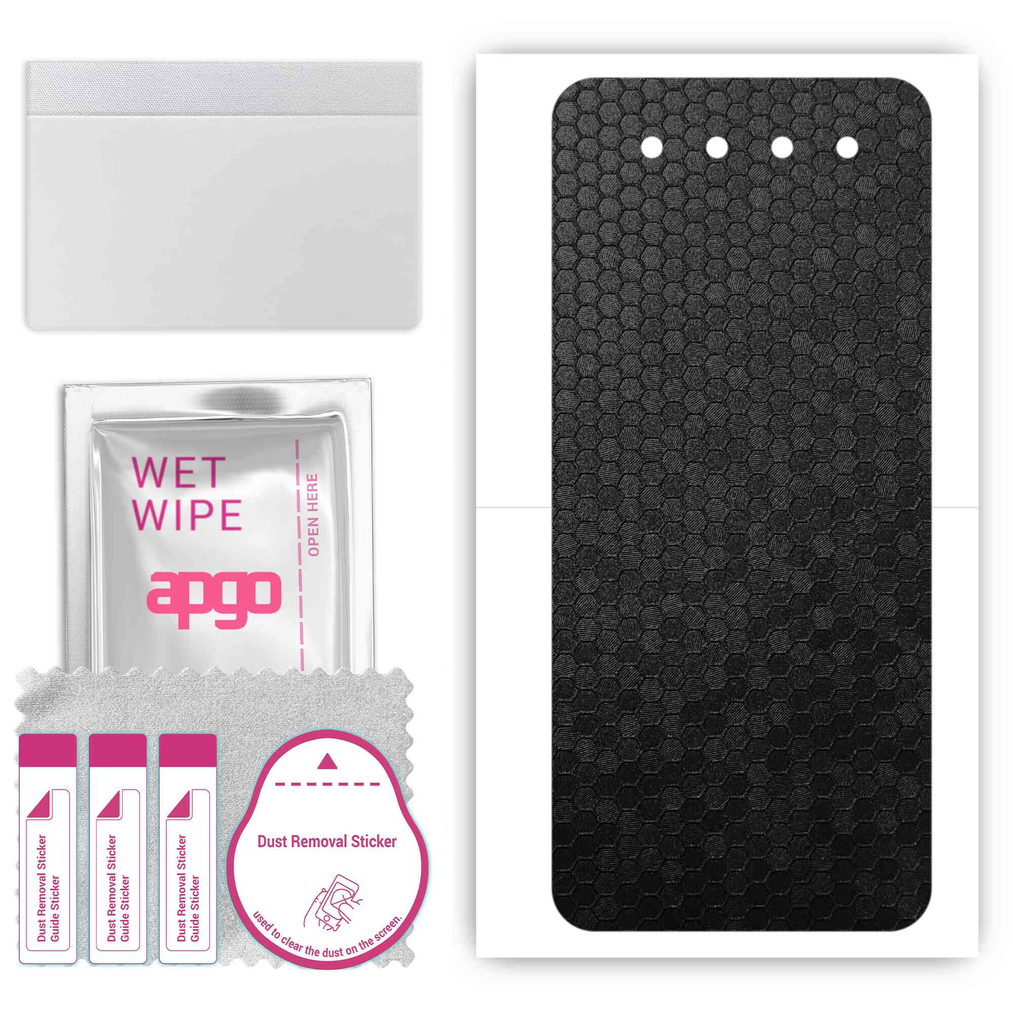 

apgo Захисна наклейка для задньої панелі, сумісна з подвійним дисплеєм vivo NEX, плівка, фольга, вініл – візерунок у чорних сотах