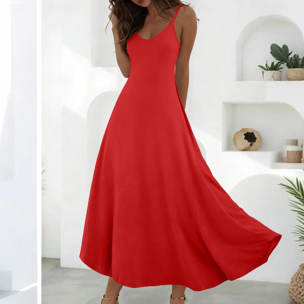 Summer Dresses For Women Dresses Long Flowy A Line Sleeveless Sundresses With Pockets