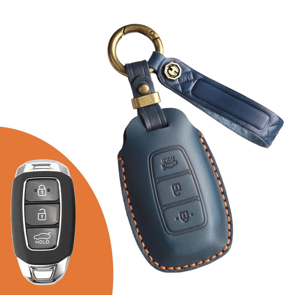 Vintage Leather Car Key Cover for Fiesta with Buckle