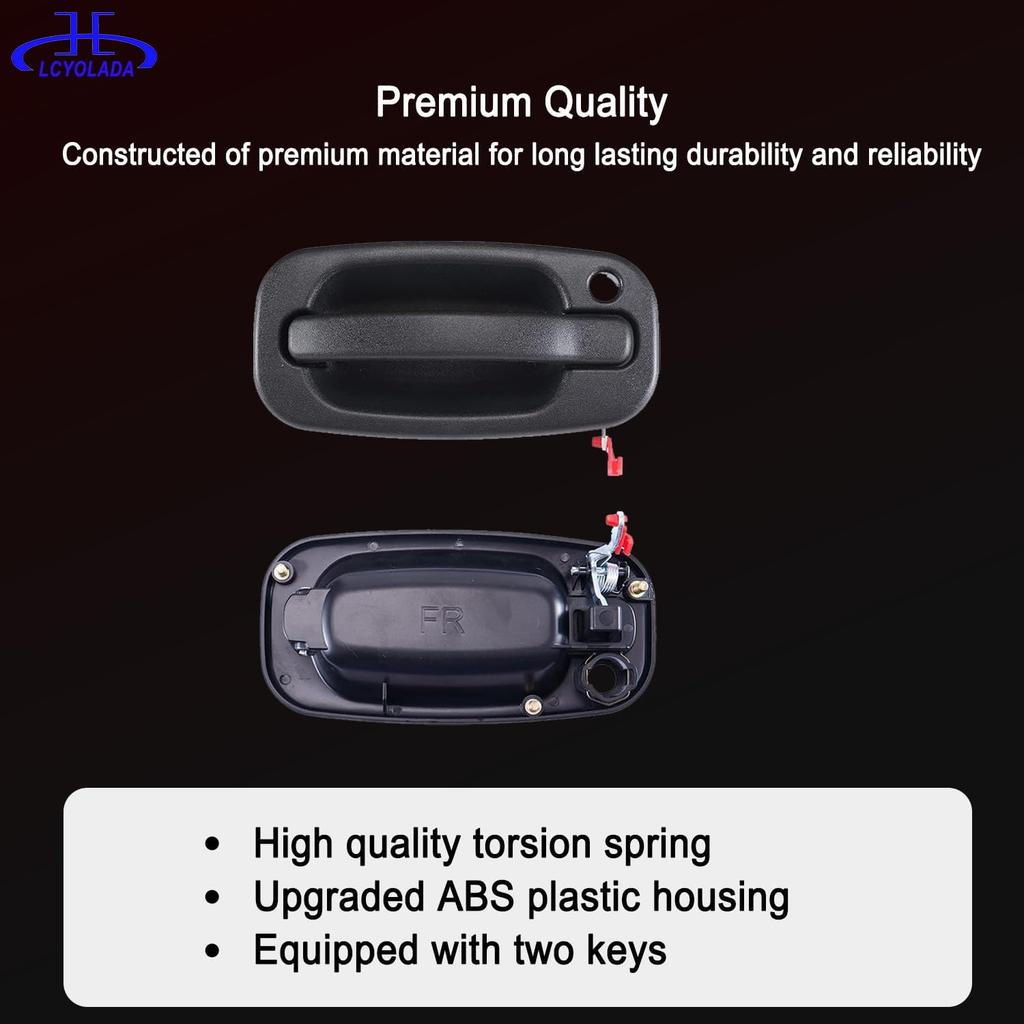 Front Exterior Door Handle With Locks Compatible With 1999-2006 Chevy Silverado 1500 2500 3500 Classic Suburban Tahoe Avalanche GMC Sierra Yukon XL