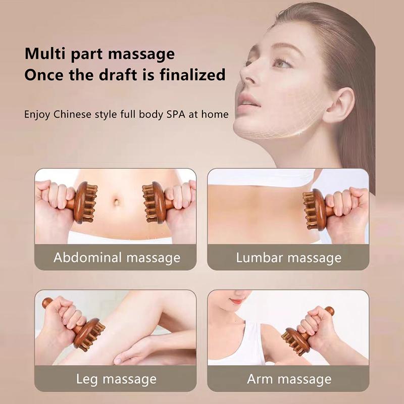 Multi-Functional Wood Therapy Massage Comb Scalp Head Massager Natural Wood Circular Tooth Guasha Scraping Body Massager