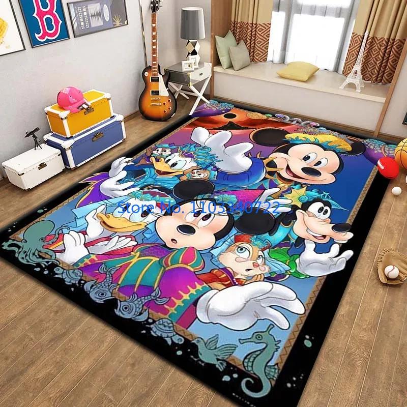 Mickey Minnie Area Mat, Cute Cartoon Rug Carpets 120x160cm Decor for Living Room Children's Bedroom Sofa Bathroom Kids Floor Mat