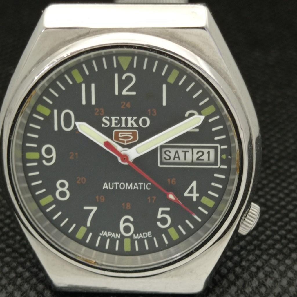 VINTAGE SEIKO 5 AUTOMAT 6309A JAPONIA CEAS D/D NEGRU 596-a312747-2 SKU596-a312747