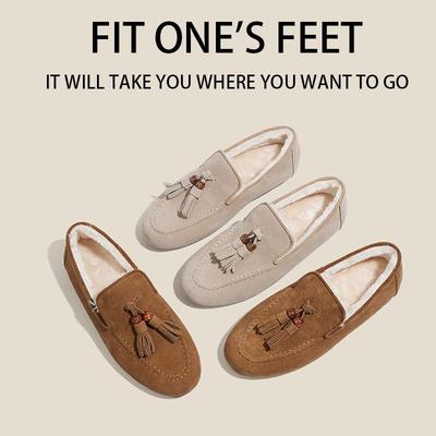 Women's Retro British Tassel Loafers - Genuine Leather Slip-on Flats for Fall & Winter