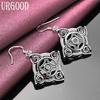 925 Sterling Silver Fashion Pattern Pendant Earrings Wedding Jewelry
