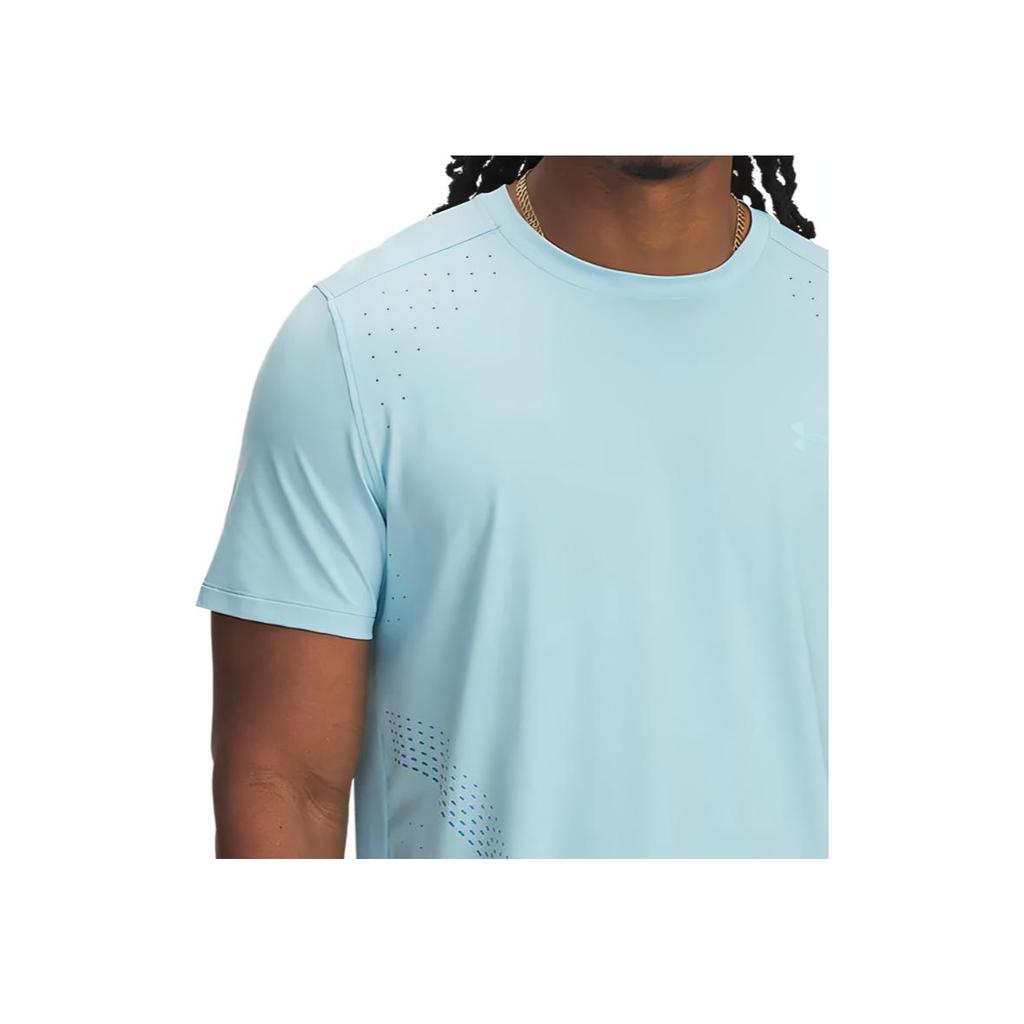 Under Armour Launch Elite Iso-Chill Breathable Cool Comfort Soft Skin-Friendly Fashion Short Sleeve T-Shirt Men Tops Blue 1389803-494