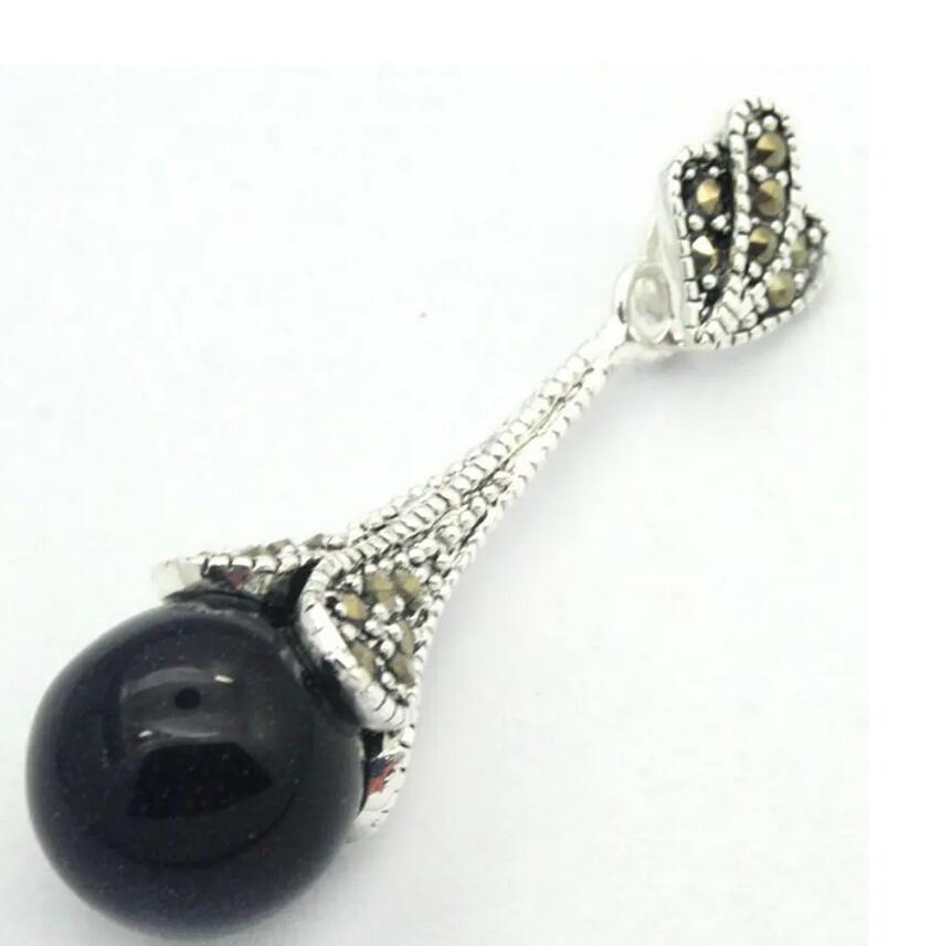 

Круглая бусина из натурального синего песочного нефрита 12 мм, подвеска из стерлингового серебра 925 пробы с марказитом