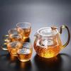 One Pot, Four Cups, Household Hammer Pot, Heat-resistant Glass, Dragon Fragrance Brewing Teapot, Filter, Transparent Kettle