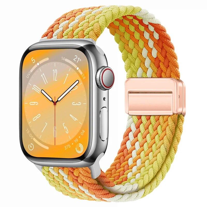 Nylon Strap For Apple Watch 44mm 45mm 49mm 42mm 38mm 40mm 41mm Watchband Bracelet for iWatch Series Ultra 9 8 7 6 5 4 SE 3 Band