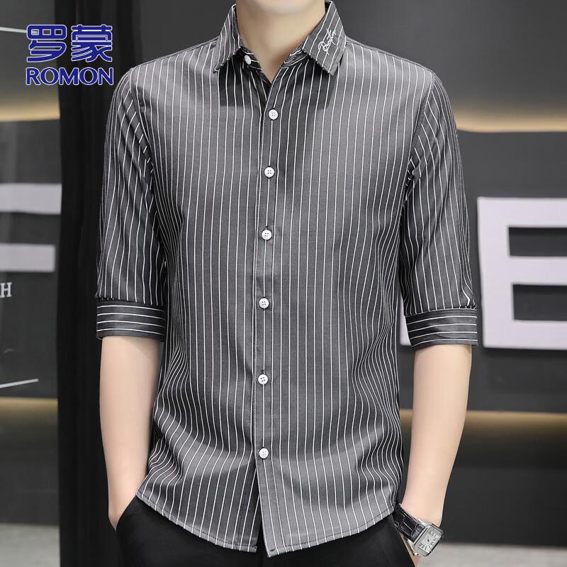 ROMON Men s Striped Short-Sleeve Shirt XL