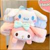  Cartoon Hairband Face Wash Makeup Hairband  Kuromi Plush Absorbent Headband Plush Towel Headband Decoration