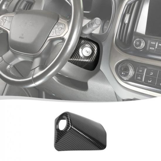 Carbon Fiber Engine Start Stop Button Switch Cover Trim for Chevy Colorado 2014+