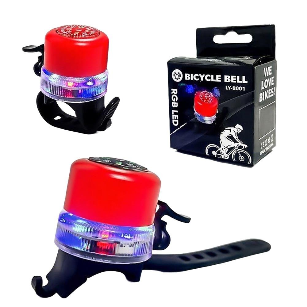 Bike Bell Alert Ring With RGB Light Compas With Charging Cable Sound Ringer Waterproof for BICYCLE Handlebars