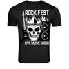 Rock Fest Skull Guitar T-Shirt - Rock Concert Live Music Graphic
