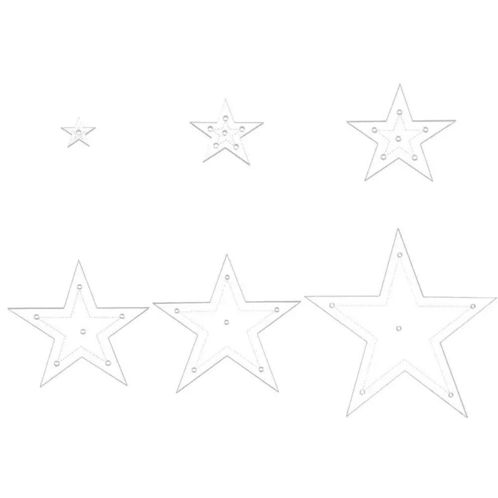 

6 шт. Прозрачные трафареты для вышивки в форме звезды, акриловые шаблоны для шитья