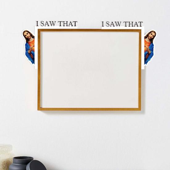 Yousheng Jesus Door Frame Decor Wooden I Saw That Easter Door Corner Decoration Home Door Sitter Corner Ornament Gift for Christian Lovers