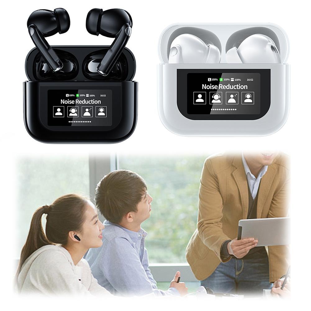 Wireless BT 5.4 Real Time Translator Earbuds ANC Noise Cancelling 144 Languages Two-Way Translator Earbuds for Business Travel