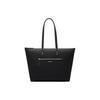 Bolsa Tote Grande de Couro Preto com Ferragens Douradas e Bolso Frontal com Zíper Para Uso Diário