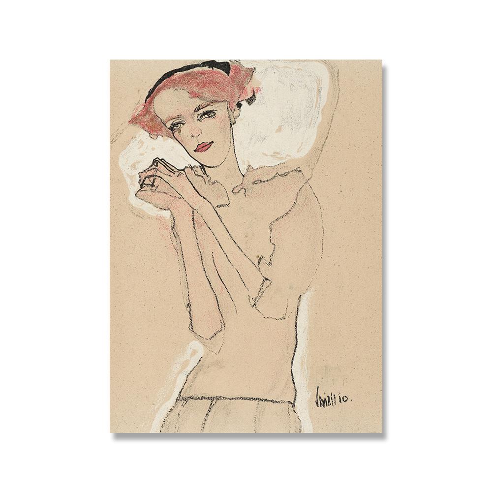 

Egon Schiele Body Color Delineation Sketch Figure poster Home Decor Art Canvas Painting Модульні настінні картини для вітальні 50x80cm No Framed